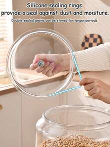 1 hộp có nắp đậy kín – Hộp đựng thực phẩm, thích hợp sử dụng trong nhà bếp, dùng để đựng bột mì, ngũ cốc, đường, đậu, v.v., có thể xếp chồng lên nhau, lý tưởng để cất giữ trong tủ bếp. - Nhiều màu - Xem 5