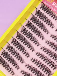 30P 180 Bundle Mink Eyelash Extension Natural 3D Russian Curly False Eyelashes Personal Cluster Makeup Tool, Naturally Curled Slender And Outward Expanding Eyelashes, Soft Cat Eye Eyelashes - D - View 4