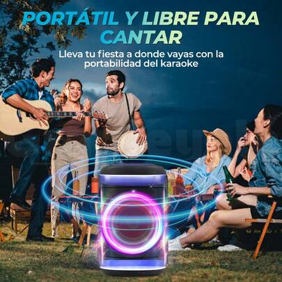 Altavoz portátil para fiestas con luces de colores – Altavoz de suelo compatible con tarjetas TWS/AUX/USB/TF, ideal para fiestas, casa y camping.