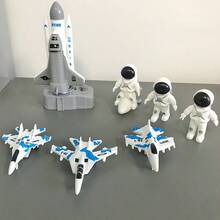 3pcs Inertial Gliding Fighter Jet, Space Station, Rocket Launcher Spacecraft Toy, Suitable As Birthday, Holiday, Halloween, Christmas Gift For Children - Multicolor - View 6