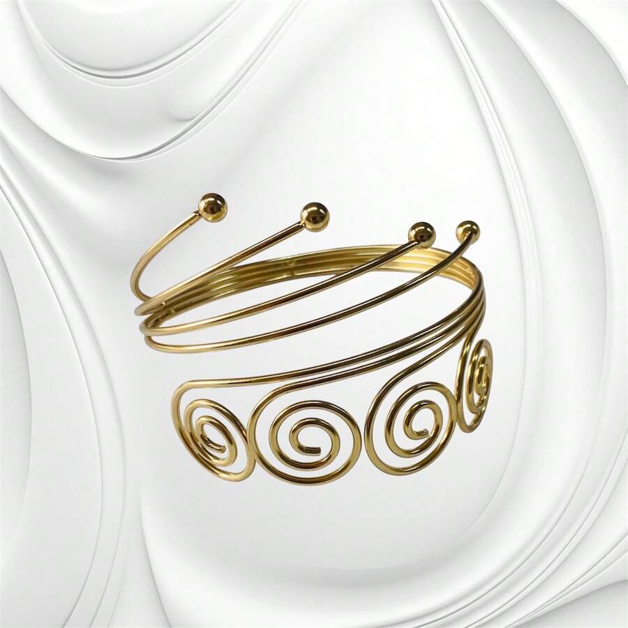 Gold Plated Forearm Bracelet - GOLDEN 19 - View 1