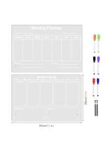 1pc Acrylic Weekly Planner Desk Memo Board (6 Whiteboard Markers Included), Reusable Dry Erase Writing Board For Office - Desktop Board - View 10