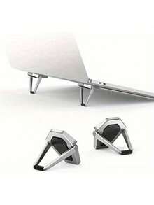 一对270°可旋转铝合金笔记本电脑支架，超迷你散热垫，键盘增高架和便携式桌面支架，笔记本电脑增高架 - 查看 12