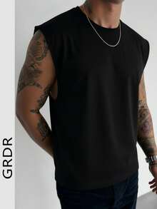 GRDR Men's Loose Fit Sleeveless Tank Top, Suitable For Summer - Black - View 4