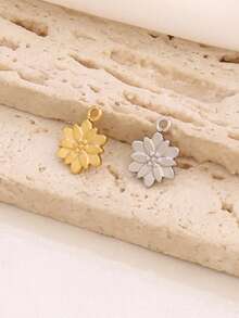 3pcs Stainless Steel Small Flower Pendant Findings 18K Gold Plated Charms For DIY Jewelry Making Supplies Accessories - Pendants - View 7