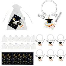 15 piezas/set Llavero con colgante de sombrero de graduación y número 2026, adecuado para regalos de recuerdo de graduación - Multicolor - Ver 8