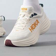 Hoka Bondi 8 男士跑步鞋，轻便舒适柔软跑步鞋，简约休闲运动鞋 1123202-OST - 橡木白/石膏白 - 查看 9