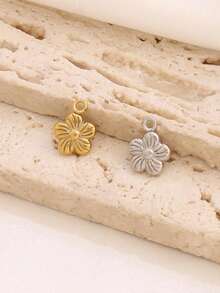 3pcs Stainless Steel Small Flower Pendant Findings 18K Gold Plated Charms For DIY Jewelry Making Supplies Accessories - Pendants - View 6
