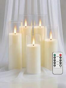 This 5-Pack Of LED Candle Lights Comes With A Timer/Remote Control, Is Battery Powered, Flameless, And Features Warm, Flickering Light To Create A Romantic Atmosphere. It Is Suitable For Home Decoration, Proposals, Weddings, Birthdays, Valentine's Day, Company Parties, And Other Occasions. - White - View 2