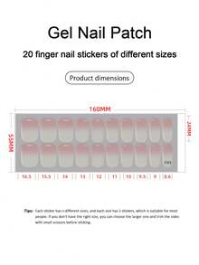 20 piezas de calcomanías de uñas transparentes de base, requieren curado con lámpara UV, calidad de salón, mayoreo transfronterizo del mismo estilo que las calcomanías de uñas con forma de libro rojo, adecuadas para las uñas de los dedos - Rojo y blanco - Ver 4