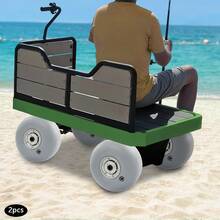 SanBouSi 12x6 Inflatable Beach Wheels 2-Pack, Heavy Duty 121lbs Capacity Per Wheel, PU Rubber Sand Tires With Balloon Design, Low Rolling Resistance, For Beach Cart, Wagon, Fishing Kayak Cart - Balloon Beach Sand Tire - View 4
