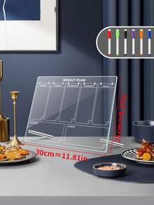 1pc Acrylic Weekly Planner Desk Memo Board (6 Whiteboard Markers Included), Reusable Dry Erase Writing Board For Office - Desktop Board - View 6