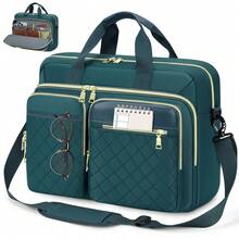 Laptop Bag For Women 15.6/17.3 Inch Laptop Briefcase Large Laptop Case Work Computer Bag Messenger Bag For Women Business Office Travel College - 墨綠色 - 查看 9
