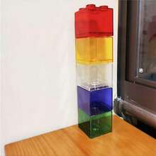 2026年爆款透明积木存钱罐 - 创意新颖的青少年硬币储蓄盒 - DIY亚克力硬币储蓄罐 - 生日/节日/愚人节礼物 - 彩色 - 查看 8