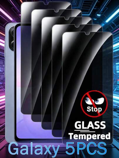5-teiliges Set kompatibel mit Samsung Serie Gehärtetes Glas Bildschirmschutz, Anti-Späh Gehärtetes Glas Bildschirmschutz, A22 4G/A22 5/ A23 5G/A24/A34 / A25/ A30S A31/ A32 4G/A33 5G/ S24FE Anti-statisch, Splitterschutz, Ölfest, kratzfest, einfache Montage