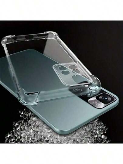 1个透明四角气垫防摔手机壳，兼容Y200/ Y75/ Y36/ Y22s/ Y17s/ Y3/ V29/ V25/ V21s/ S12/ Y55/ Y91等类似智能手机，透明四角防摔手机壳，手机壳，防摔手机壳，透明手机壳，简约手机壳，纯色手机壳，透明手机壳，TPU防摔手机壳