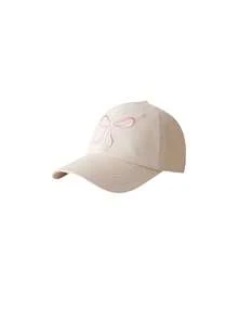 1件/2件裝兒童棒球帽，甜美蝴蝶結刺繡，女嬰戶外軟頂平帽簷遮陽帽 - 彩色 - 查看 8