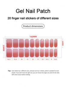 Semi Cured Gel Nail Strips, 20Pcs Long Lasting Salon Quality Wraps, Easy Apply & Remove Gel Nail Stickers With UV Light - Rose Red - View 4