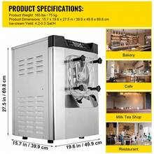 Commercial Ice Cream Machine 1400W 20/5.3 Gph Hard Serve Ice Cream Maker With LED Display Screen Auto Shut-Off Timer One Flavors Perfect For Restaurants Snack Bar Supermarkets - Silver - View 7