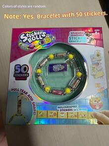 50pcs/Set STICKI ROLL Girls Creative Bracelet Sticker Beaded DIY Craft Toy, Gift For Girls, Christmas, Birthday - Multicolor - View 8