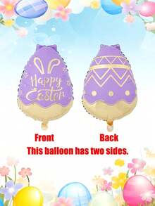 5/10 piezas Globos con forma de huevo de Pascua, Globos de Pascua felices adecuados para fiesta de Pascua, evento, celebración de vacaciones - Globos de Pascua - Ver 5