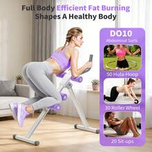 4-Level Ab Workout Machine, Adjustable Ab Trainer Abdominal Trainer For Home Gym, Foldable Ab Crunch Machine For Core  250 LBS ,Ab Workout Machine Workout Equipment For Women - Purple - View 2
