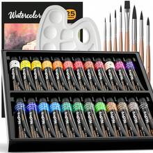 Nicpro Watercolor Paint Set For Adults, Beginner & Artists, 24 Tubes Water Color Paint Set With 25 Watercolor Paper, 8 Squirrel Paint Brushes, Palettes, Color Wheel, Art Painting Supplies - 24 Colors - View 6