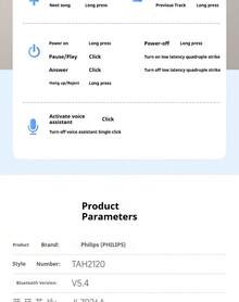 Philips TAH2120 Wireless Over-Ear Headphones, Bluetooth 5.4 IPX5 Waterproof, 50H Playtime, Type-C Fast Charge, Lightweight Sports Headset for Running Gym Workout – White 中文釋義： - 查看 10
