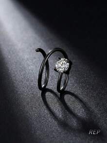 Anillos de nariz de acero inoxidable de moda con un solo piercing y doble aro, joyería de piercing de estilo caliente para señoras - Multicolor - Ver 12