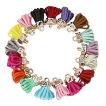 (20 Pieces / Lot) Gold Hat Fringed Retro Leather Tassel DIY Jewelry Keychain Mobile Phone Pendant - Mixed Colors - View 7