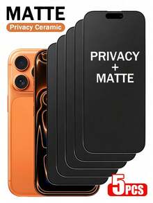 XINHONGYU Bộ 5 miếng dán màn hình điện thoại chống nhìn trộm, mờ, tương thích với iPhone 17 Pro Max, 17 Air, 15, 14, 13, 12, 11 Pro Max. Bảo vệ toàn màn hình. Cũng phù hợp với 16 Pro Max, 15 Pro Max. Chống nhìn trộm, chống bám vân tay, chống mồ hôi, chống trầy xước. Bề mặt mờ mịn, không bọt khí, không nhiệt, kính nhựa. Quà tặng mùa xuân/lễ Phục sinh. - 5 cái - Xem 14