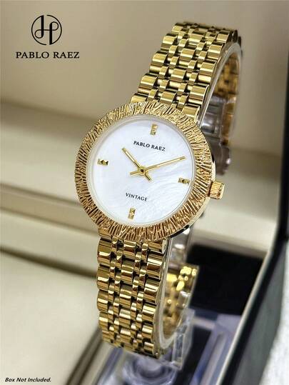  Pablo Raez 1pc 18K Gold Luxury Lady Watches Fashion Jewelry Blue Women Wristwatch Stainless Steel Accessories Quartz Clocks IPG Golden Non Tarnish Color Dress Watch Elegant Brand New Original Charming