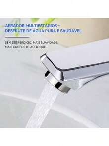 Torneira Misturador Banheiro Monocomando Alta Luxo Prata Aço Inoxidável 304 Torneira Banheiro Quente E Frio Design Moderno Torneira Monocomando Banheiro Alta Qualidade Winda - prata - Visão 5