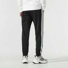 Adidas Men's Knit Casual Pants, Comfortable, Lightweight, Breathable, Size M, Style: 3S TR RT PT JI8809 - Black/white - View 8