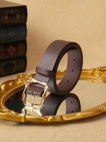 1pc Unisex Black, White, Khaki, Brown PU Leather Belt, Fashion Leather Belt Suitable For Miniskirt, Dress, Pants, Skirt, Suit, Daily Use - Coffee - View 4