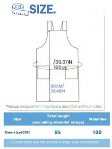 1件男女通用加大码橄榄绿轻薄交叉后背套头围裙，带口袋，简约现代风格纯棉易穿脱防污罩衫，适合多种场合 - 橄欖綠 - 查看 3