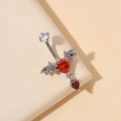 1 pieza Anillo de ombligo con barra de titanio con forma de corazón, adecuado para uso diario