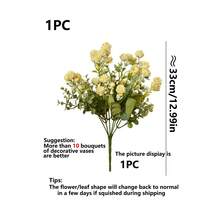 1支13英寸人造丝玫瑰，仿真花，情人节礼物，适用于DIY婚礼花束、派对、家居、厨房、花园、酒店、办公室装饰、花环装饰、感恩节装饰、生日装饰、室内/室外装饰，散装仿真塑料花，可用于花瓶、农舍风格装饰、波西米亚风婚礼 - 米色 - 查看 3