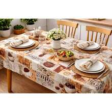 Toalha Térmica de Mesa Tema Café – Impermeável, Decorativa e Resistente - Castanho - Visão 2