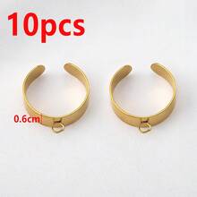 10pcs Stainless Steel Rings With Holes, Open Adjustable Rings, Suitable For DIY Jewelry Making - Ring Setting - View 12