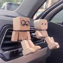 1pc Wooden Swinging Puppet Figurine, Interesting Car Decor, Swinging Ankle Wooden Doll, Car Accessories, Car Decor, Dashboard Decor, Handmade Wooden Car Decoration, Car Figurine Ornament Office Desk Desk Office Supplies Office Decor - A - View 1