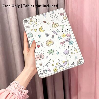 1pc High Transparent Anti-Drop TPU Tablet Case, High-Definition Smiling Cat UV Printing, Compatible With IPAD 11 2025, MINI6/7, AIR1/2, Air4/AIR5/Air6/AIR7, 9.7-Inch IPad 2019/2020/2021, 10.2-Inch IPad 10/11, AIR11 (2024/2025), PRO11 (2024), PRO11 (2018-2022), PRO12.9-Inch/AIR13