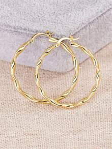 1对优雅圈形耳环，适合女士佩戴，可作为结婚纪念日、订婚派对首饰或情人节礼物。 - 1# - 查看 4