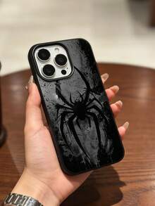 A Dark Spider Print Design Phone Case, High Aesthetic Value All Inclusive Anti Drop Soft Shell Suitable For IPhone17 Pro Max/17 Pro/16 Pro Max/16 Pro/16/15 Pro Max/15 Pro/15/14 Pro Max/14 Pro/14/13 Pro Max/13 Pro/13/12 Pro Max/12 Pro/12/11 - Black - View 4