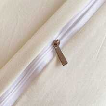 1件纯色柔软装饰枕套,情侣枕套,双人枕套,素色长款枕套,多种尺寸可选,适用于家庭、酒店、度假,装饰拉链,不含枕芯,可拆卸,可机洗,方便携带 - 奶油白 - 查看 10