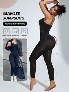 Quần Capri liền thân co giãn cao dây mảnh thời trang nữ - màu đen - Xem 1