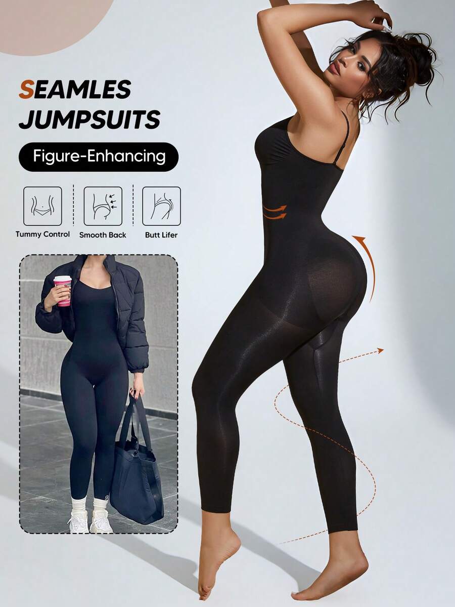 Quần Capri liền thân co giãn cao dây mảnh thời trang nữ - màu đen - Xem 1