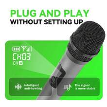 LMBGM W-2 Dual Wireless Microphone System, Includes 1 Handheld Microphone And 1 Bodypack (With 1 Headset Microphone), Suitable For Outdoor Singing, Conferences, Small Performances And More - View 7