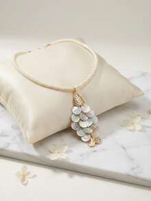 1pc Spring/Summer Personalized Lively Fish Pendant Necklace, Casual Beach Vacation Wear For Women - Multicolor - View 5