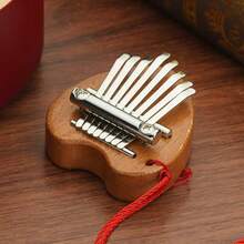 8 Keys Mini Kalimba Thumb Acoustic Piano Finger Musical Instrument Sapele Wood - màu nâu - Xem 7